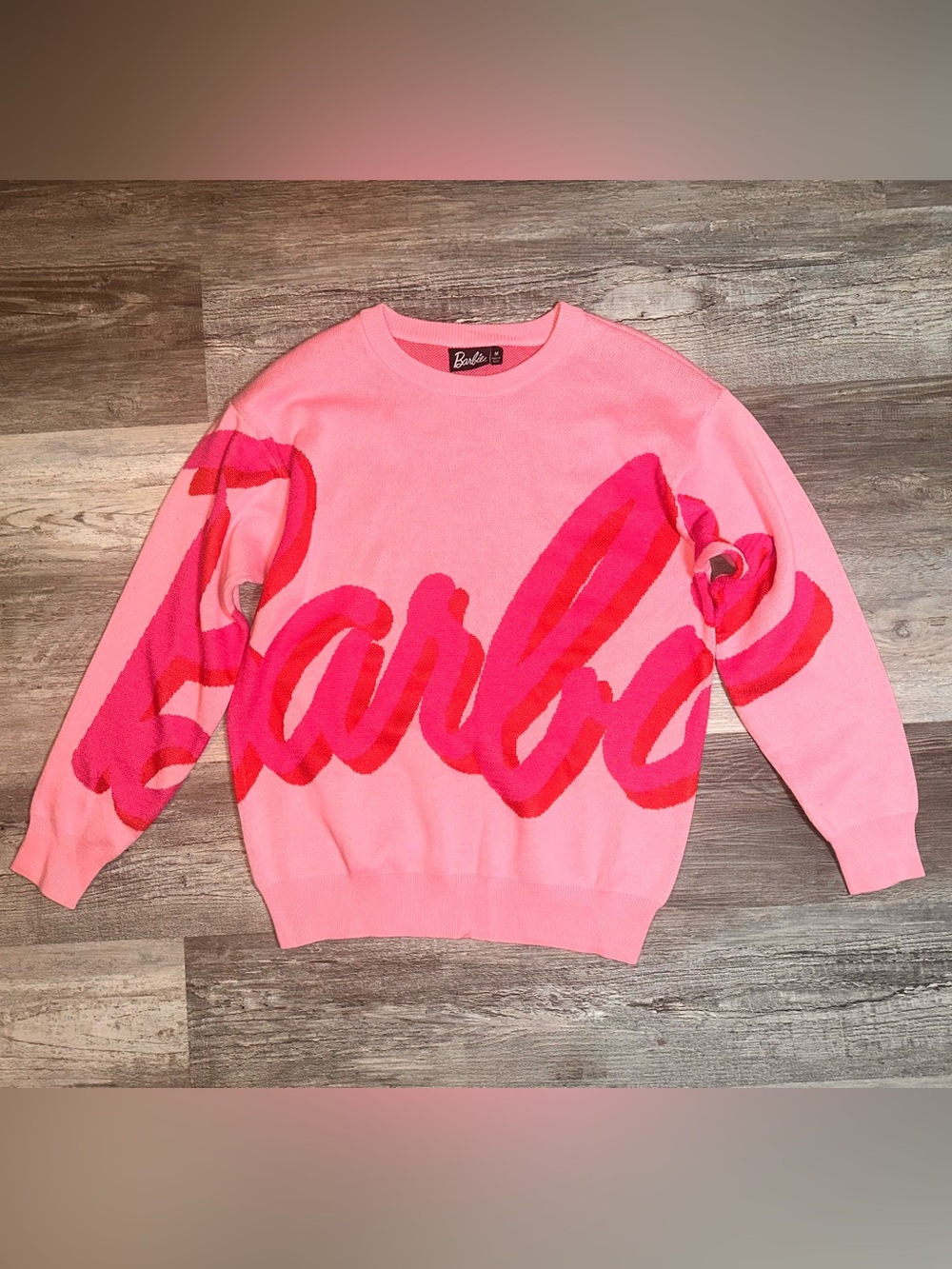 Barbie Pink Script Crewneck Sweater